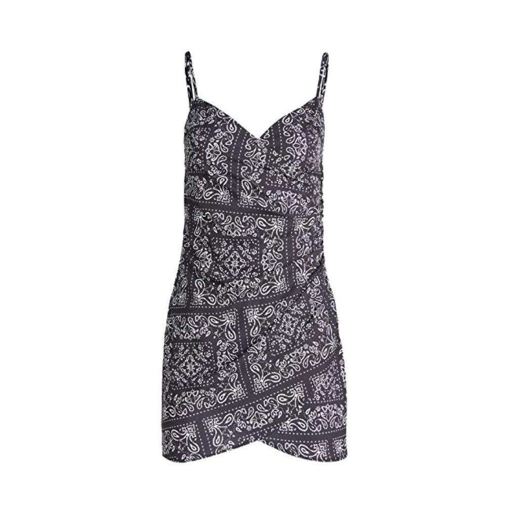 New Renamed Bandana Mini Dress Black/White Women's Size S